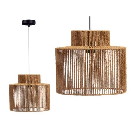 Lampada da tavolo 23B515 Marrone Nero Metallo Plastica