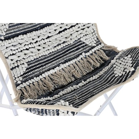 Poltrona da giardino DKD Home Decor Bianco Nero Ferro 74 x 65 x 90 cm