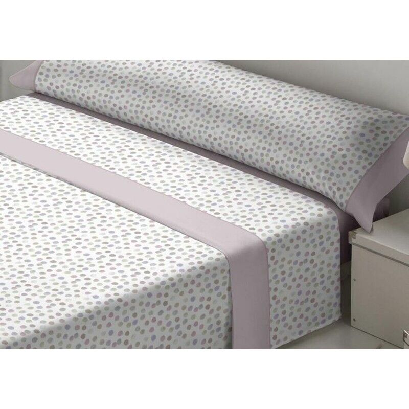 Set di Lenzuola Tejidos Reina Fides Bianco Rosa Matrimoniale Set di Lenzuola Tejidos Reina Fides Bianco Rosa Matrimoniale