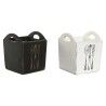 Cestello per posate Home ESPRIT Bianco Nero Legno di abete 15 x 15 x 18 cm