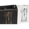 Cestello per posate Home ESPRIT Bianco Nero Legno di abete 15 x 15 x 18 cm