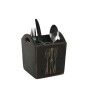 Cestello per posate Home ESPRIT Bianco Nero Legno di abete 15 x 15 x 18 cm