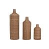 Set di 3 Vasi Home ESPRIT Marrone Metallo Naturale 25 x 25 x 82 cm (3 Pezzi)