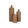 Set di 3 Vasi Home ESPRIT Marrone Metallo Naturale 25 x 25 x 82 cm (3 Pezzi)