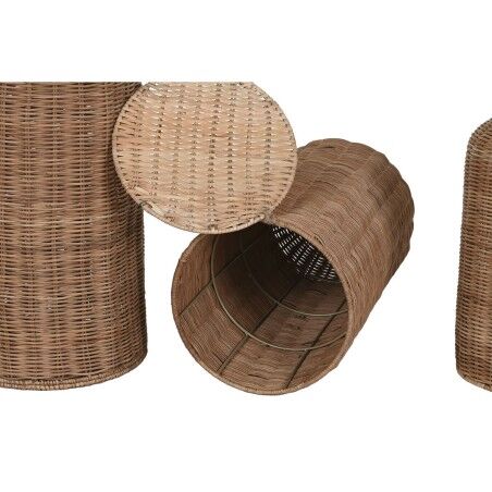 Set di 3 Vasi Home ESPRIT Marrone Metallo Naturale 25 x 25 x 82 cm (3 Pezzi)