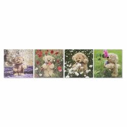 Quadro DKD Home Decor S3018130 Orso Per bambini (28 x 1,5 x 28 cm) (4 Unità)