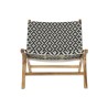 Sedia da giardino DKD Home Decor Bianco Nero Naturale PVC Teca 65 x 80 x 68 cm