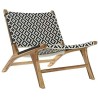 Sedia da giardino DKD Home Decor Bianco Nero Naturale PVC Teca 65 x 80 x 68 cm