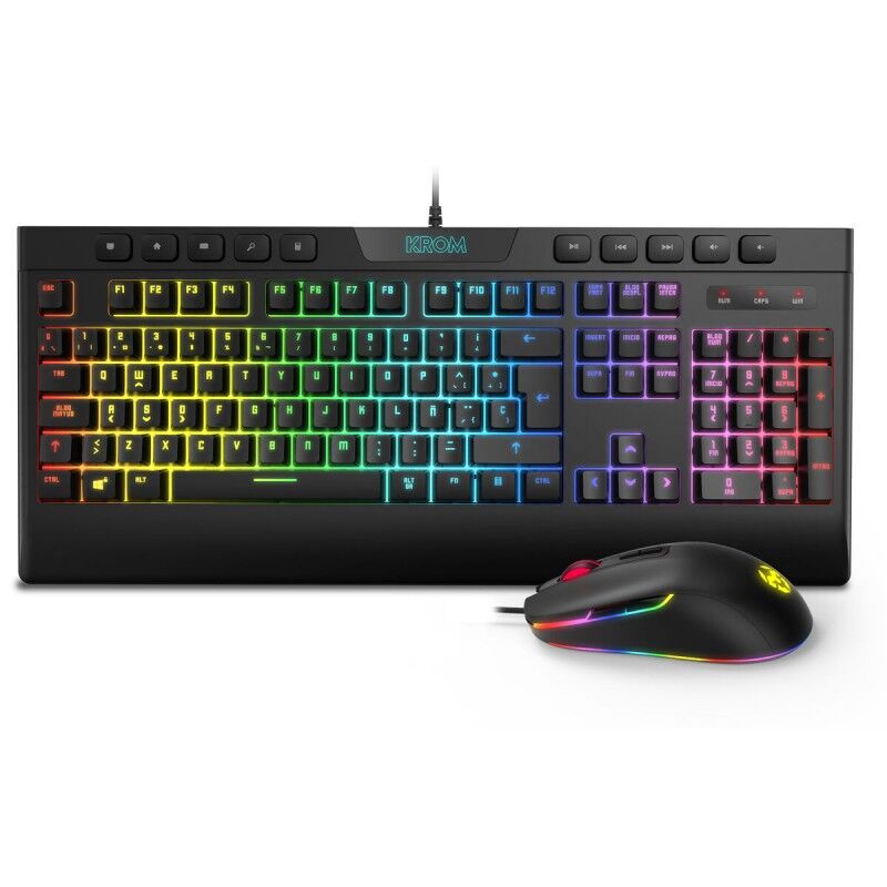 Tastiera e Mouse Gaming Krom Kalyos Nero