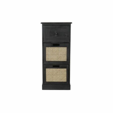 Cassettiera DKD Home Decor Naturale Nero Vintage Legno di  paulownia (40 x 30 x 90,5 cm)