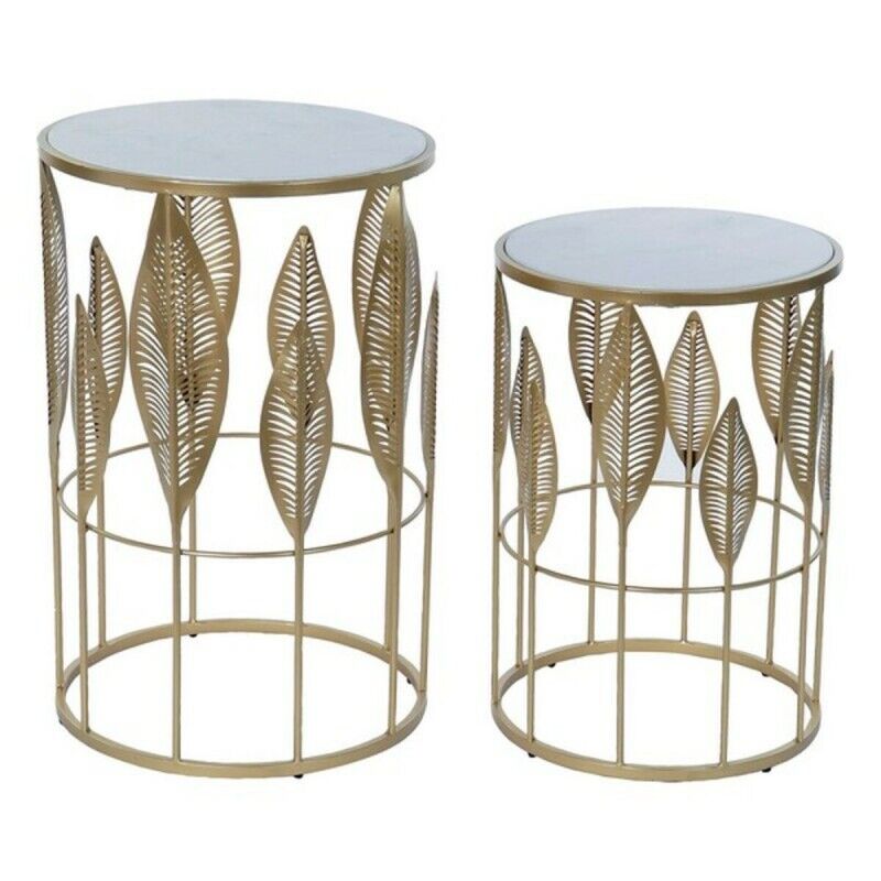 Tavolo aggiuntivo DKD Home Decor Dorato Metallo Marmo 42 x 42 x 65,5 cm Tavolo aggiuntivo DKD Home Decor Dorato Metallo Marmo 42 x 42 x 65,5 cm
