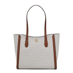 Borsa a Spalla Michael Kors Leida Beige 34 x 29 x 12 cm