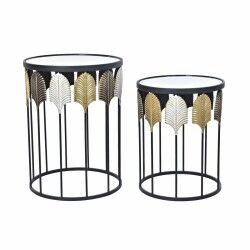Set di 2 Tavolini DKD Home Decor Nero Multicolore 46 x 46 x 61 cm