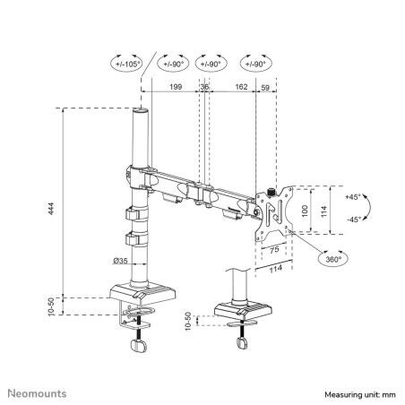 Supporto da Tavolo per Schermo Neomounts DS60-600BL1 10" 32"