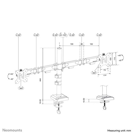 Supporto da Tavolo per Schermo Neomounts DS60-600BL2 10" 32"