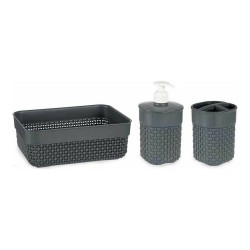 Set da Bagno Berilo Antracite Plastica
