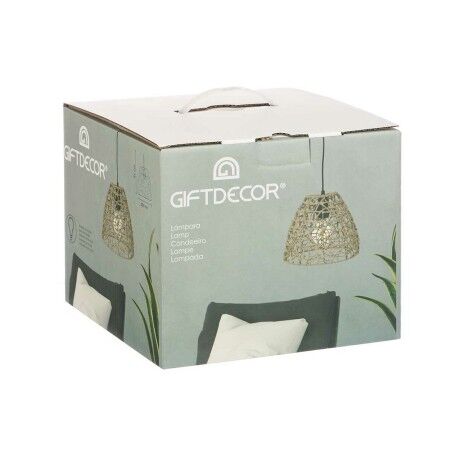 Lampadario Naturale Rattan Conica 25 x 21 x 25 cm (2 Unità)