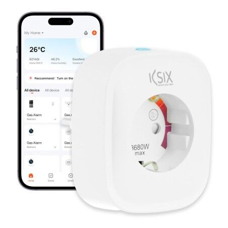 Presa Intelligente KSIX Smart Energy Slim WIFI 250V Bianco