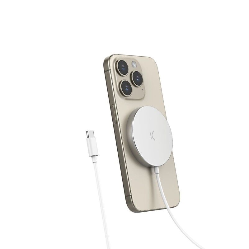 Caricabatterie Senza Fili KSIX MagniBoost Bianco Caricabatterie Senza Fili KSIX MagniBoost Bianco