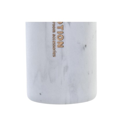 Dispenser di Sapone DKD Home Decor Marmo Bianco Naturale Resina Caucciù Plastica