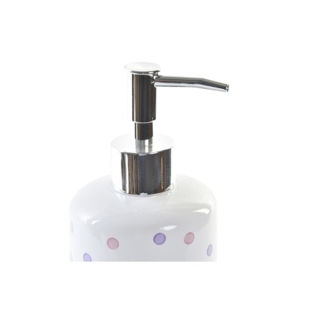 Set da Bagno DKD Home Decor Bianco ABS Dolomite A pois 7 x 7 x 17,5 cm (2 Unità)