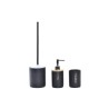 Set da Bagno DKD Home Decor Nero Naturale Bambù Dolomite 10,2 x 10,2 x 37,5 cm (3 Pezzi)
