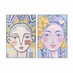 Quadro DKD Home Decor 63 x 4 x 93 cm Donna Città (2 Unità)