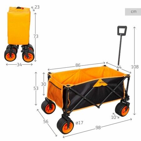 Carrello Multiuso Aktive Arancio 86 x 44 x 53 cm Pieghevole Spiaggia