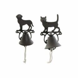 Cappa decorativa DKD Home Decor Marrone Marrone scuro Corda Ferro Gatto Cane 14 x 15 x 24 cm (2 Unità)