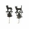 Cappa decorativa DKD Home Decor Marrone Marrone scuro Corda Ferro Gatto Cane 14 x 15 x 24 cm (2 Unità)