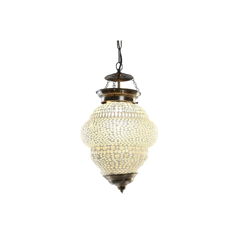 Lampadario DKD Home Decor Bianco Metallo Cristallo 25 W 23 x 23 x 33 cm Lampadario DKD Home Decor Bianco Metallo Cristallo 25 W 23 x 23 x 33 cm