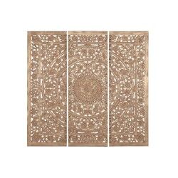 Testiera del Letto Home ESPRIT Dorato Naturale Legno MDF 180 x 3,5 x 180 cm