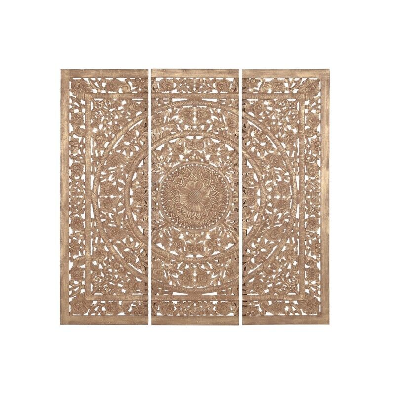 Testiera del Letto Home ESPRIT Dorato Naturale Legno MDF 180 x 3,5 x 180 cm Testiera del Letto Home ESPRIT Dorato Naturale Legno MDF 180 x 3,5 x 180 cm