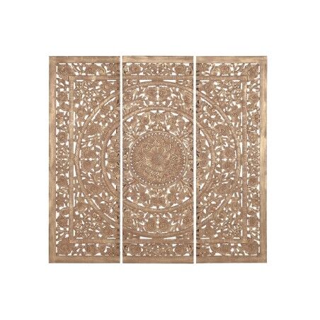 Testiera del Letto Home ESPRIT Dorato Naturale Legno MDF 180 x 3,5 x 180 cm