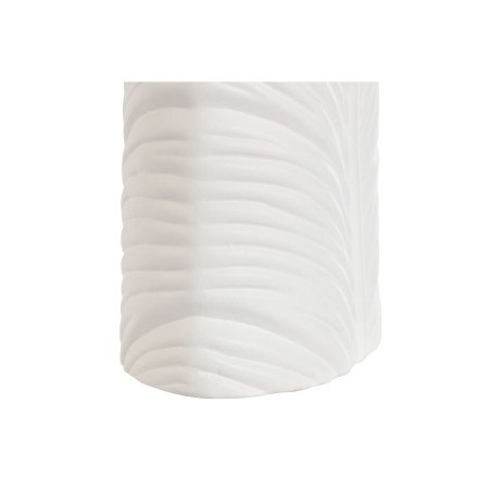 Vaso Home ESPRIT Bianco Gres Tropicale Foglia della pianta 21 x 10 x 50 cm