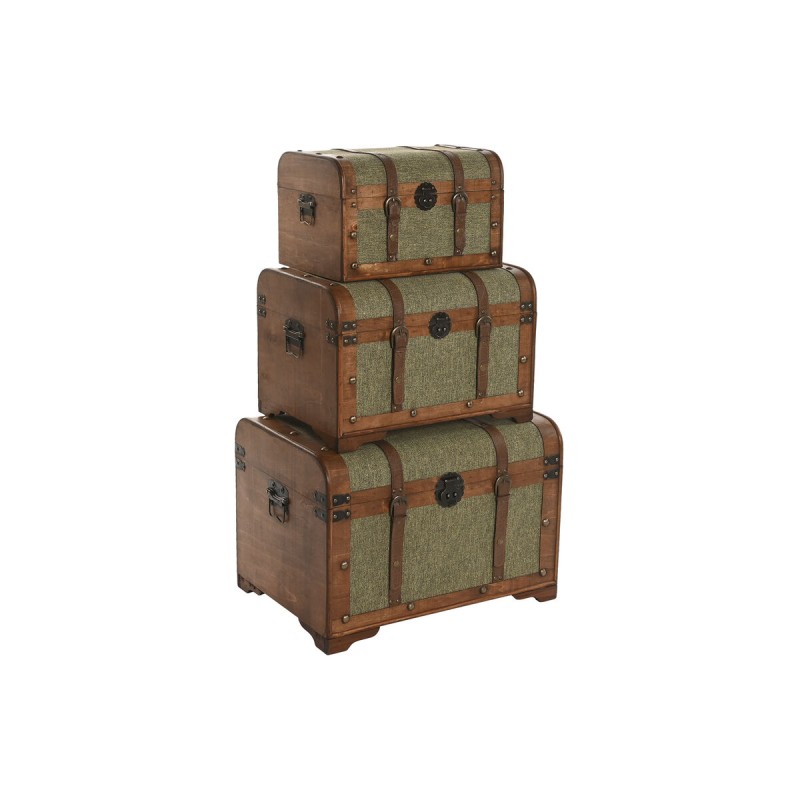 Set di Bauli Home ESPRIT Verde Multicolore Legno Tela Tropicale 60 x 43,5 x 42 cm (3 Unità) Set di Bauli Home ESPRIT Verde Multicolore Legno Tela Tropicale 60 x 43,5 x 42 cm (3 Unità)
