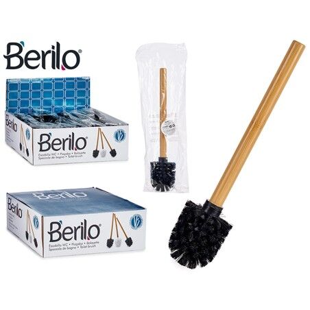 Scopino per il Bagno Berilo BAMBOO BLACK Marrone Nero Bambù 8 x 35,5 x 8 cm (24 Unità)