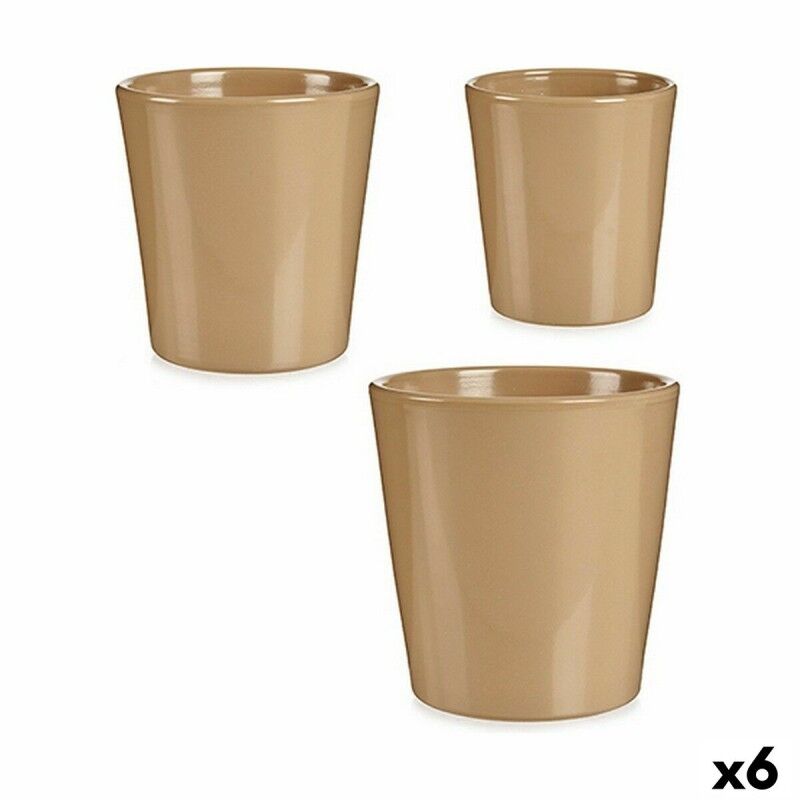 Set di Vasi Ibergarden LINCE PQ - TOPO Beige Argilla (6 Unità)