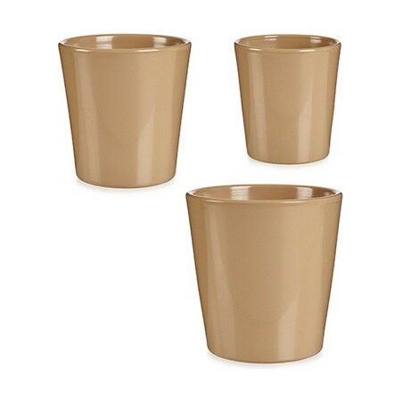 Set di Vasi Ibergarden LINCE PQ - TOPO Beige Argilla (6 Unità)
