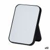 Specchio con Supporto Berilo 48727 Bianco Nero polipropilene 1,7 x 20 x 14 cm (12 Unità)
