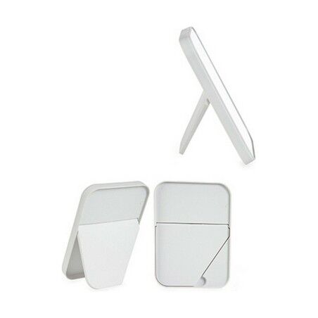 Specchio con Supporto Berilo 48727 Bianco Nero polipropilene 1,7 x 20 x 14 cm (12 Unità)