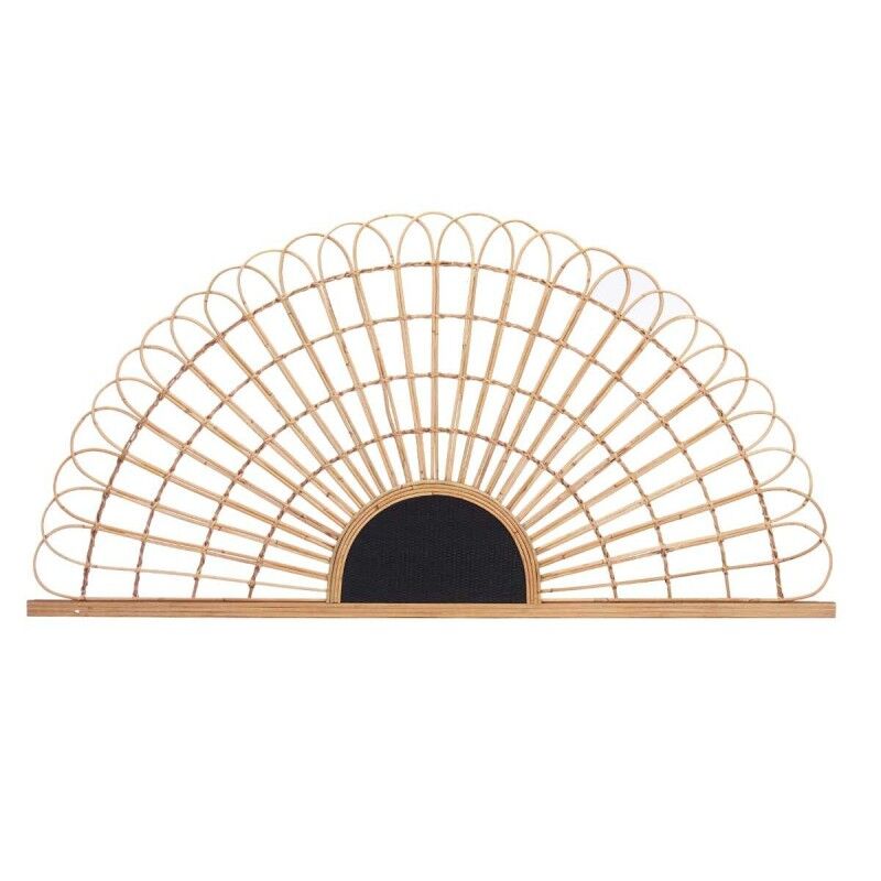 Testiera del Letto Ventaglio Marrone Nero Rattan 160 x 80 x 2 cm Testiera del Letto Ventaglio Marrone Nero Rattan 160 x 80 x 2 cm