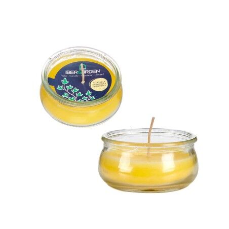Candela Ibergarden HL-G60CIT Giallo Vetro Cera 7,7 x 4 x 7,7 cm (24 Unità)