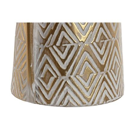 Vaso Home ESPRIT Bianco Dorato Metallo Moderno 24,5 X 24,5 X 66 cm