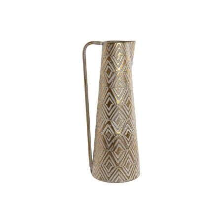 Vaso Home ESPRIT Bianco Dorato Metallo Moderno 19,5 X 19,5 X 53 cm