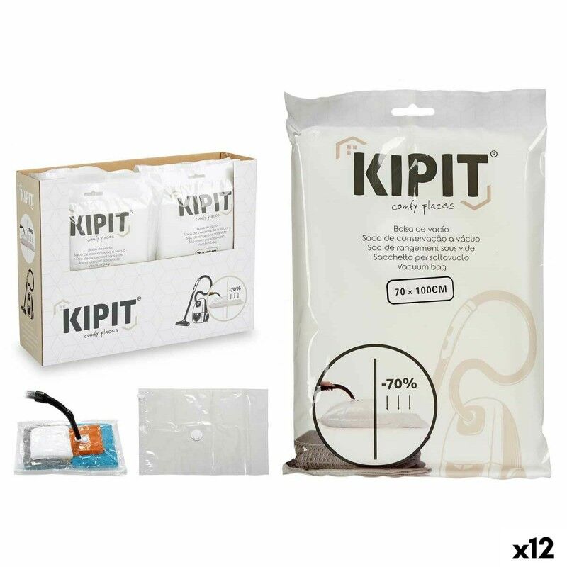 Sacchetti sottovuoto Kipit 54205 Trasparente Plastica 20 x 30 x 3 cm 70 x 100 cm (12 Unità)