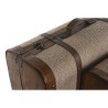 Set di Bauli Home ESPRIT Marrone Beige Poliestere Legno 60 x 37 x 24 cm