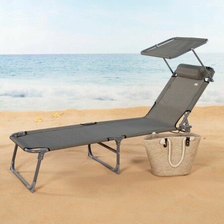 Lettino Colorbaby Pieghevole Ombrellone Grigio 193 x 53 x 30 cm