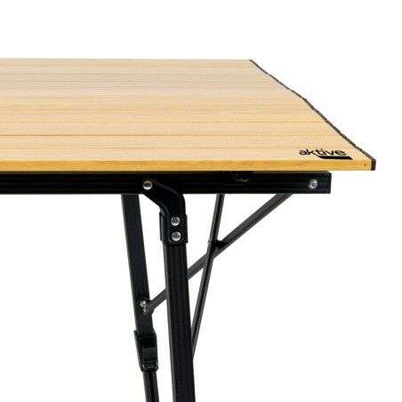 Tavolo Pieghevole Aktive 90 x 70 x 57 cm Da campeggio Nero Marrone Alluminio