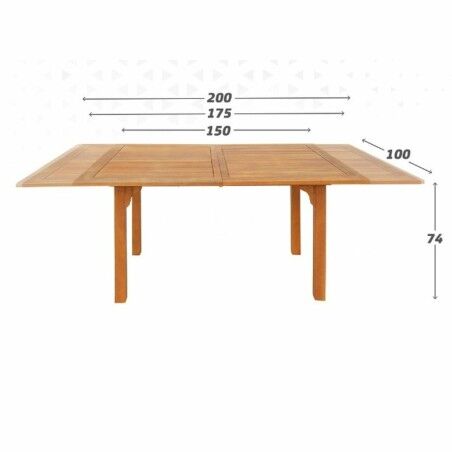 Tavolo Allungabile Aktive Legno di acacia Rettangolare 200 x 100 x 74 cm